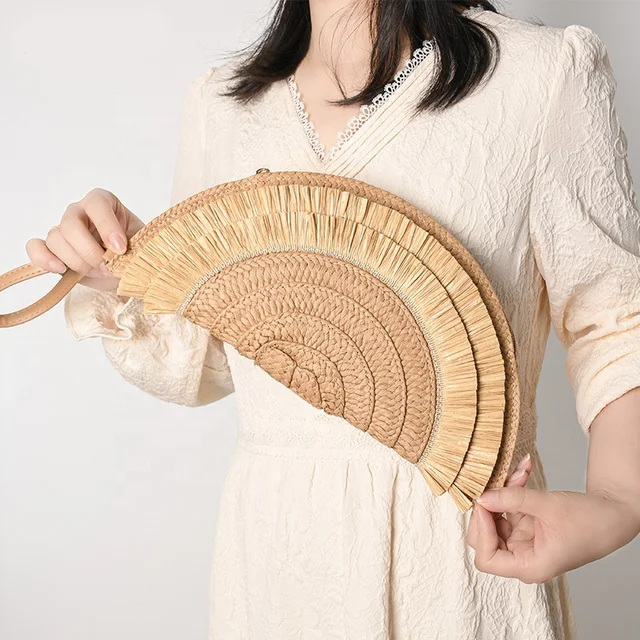 Fan rattan online clutch