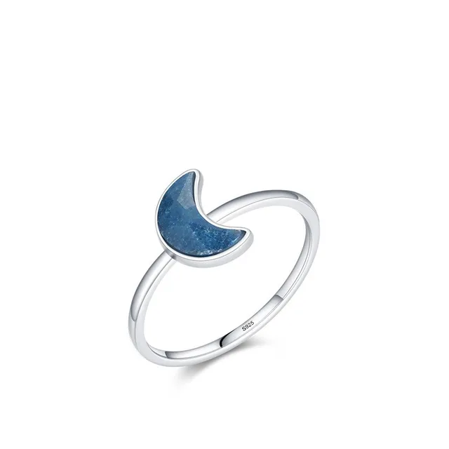 Blue Jade Moon Ring